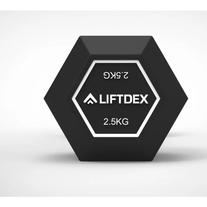 Liftdex Rubber Hex Dumbbell Pair, 2.5 KG - 30 KG