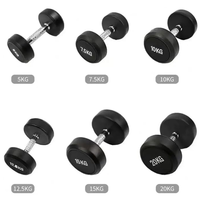 Harley Fitness TPU Commercial Rubber Round Dumbbells 2.5 to 50 kg - (Sold as Pair)