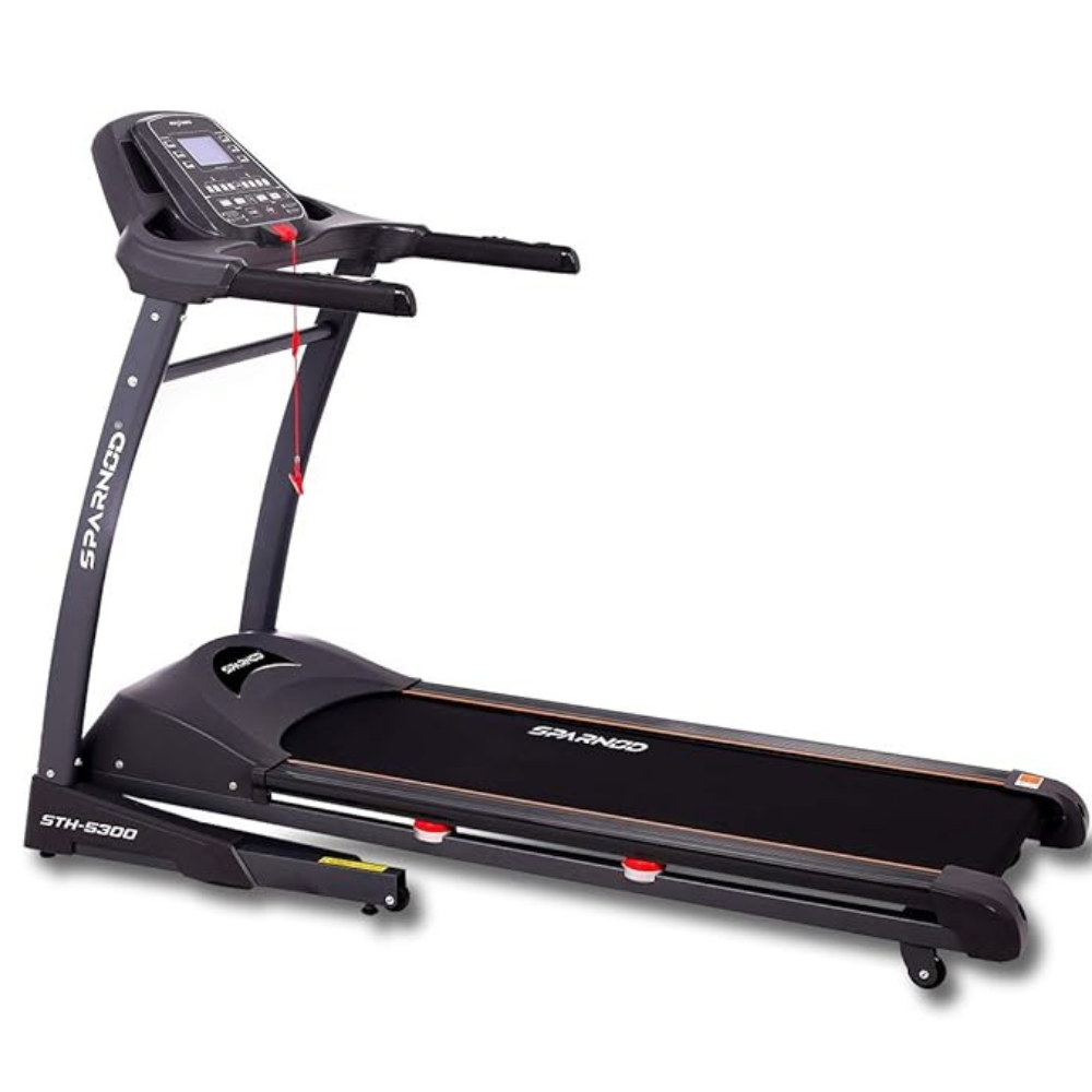 Sparnod Fitness, (2.75 HP DC Motor) Auto Incline Treadmill with heart rate Sensor, STH-5300