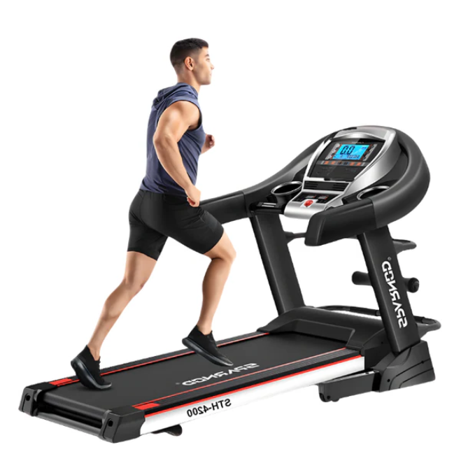 Sparnod Fitness, (2.25 HP DC Motor) multi-function with Semi Auto Lubrication Treadmill, STH-4200