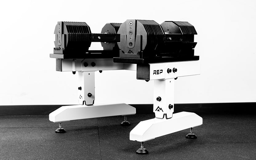 REP Fitness Adjustable Dumbbell Stand - Metallic Black | REP x PEPIN FAST Series