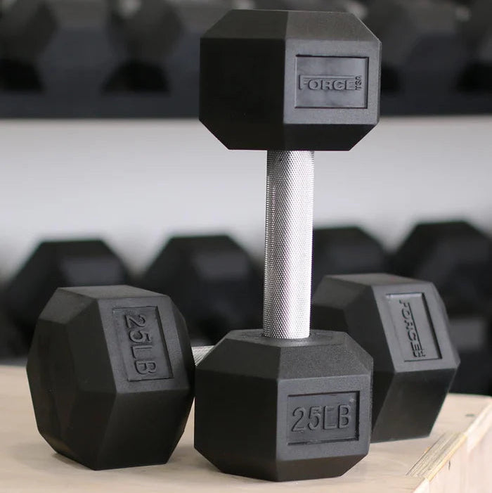 Force USA Rubber Hex Dumbbells