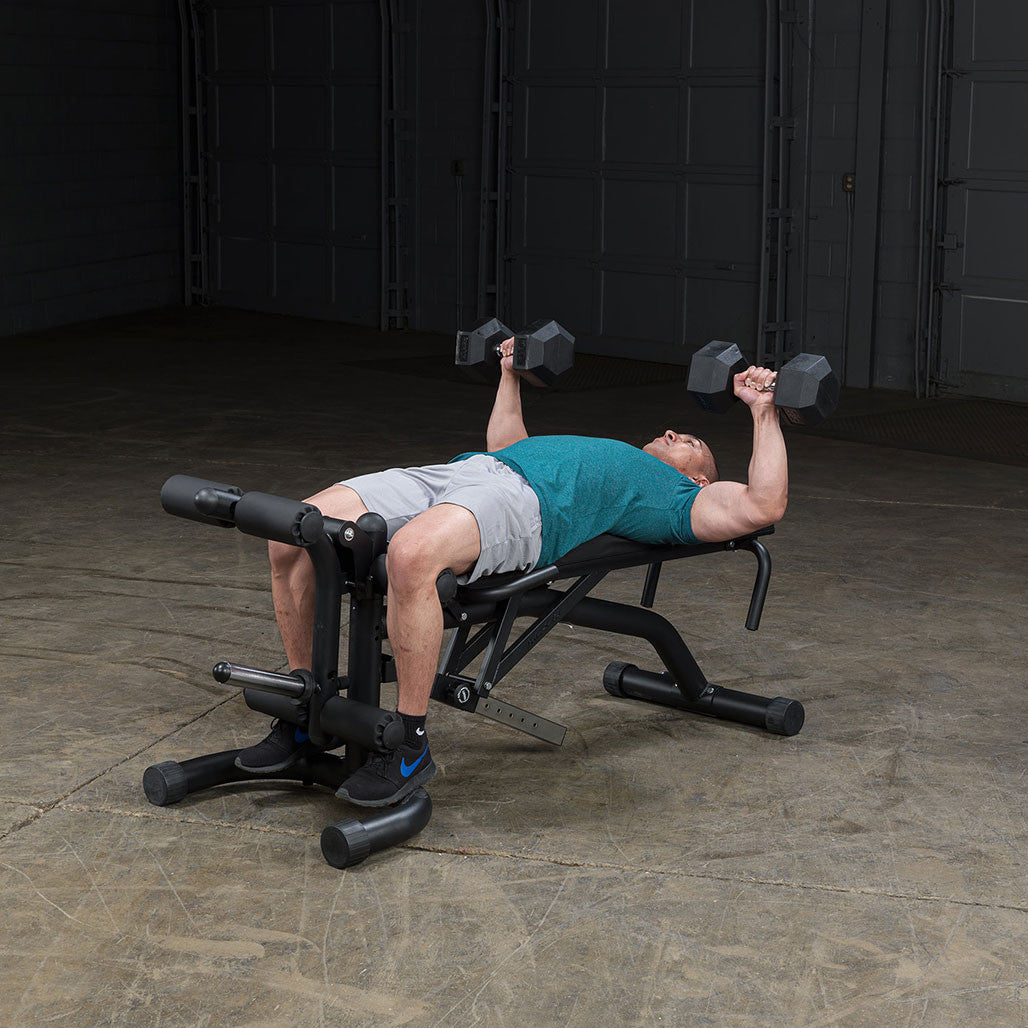 Body Solid FID46 PowerLift Adjustable Bench – FID with Leg Attachments