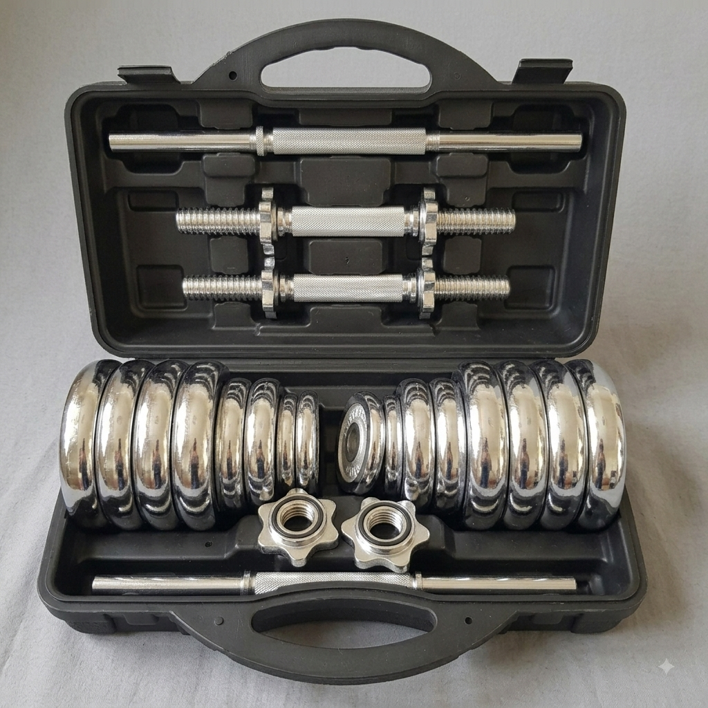 Extreme Sports Adjustable Chrome Dumbbells – 30kg Weight Set