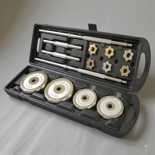 Extreme Sports Adjustable Chrome Dumbbells – 50kg Weight Set