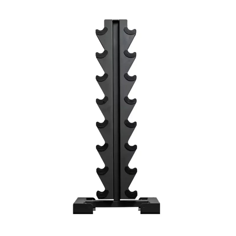 Liftdex Rubber Coated Dumbbell Combo Set (2.5kg–20kg) with Level Fitness 8 Pair Vertical Dumbbell Rack