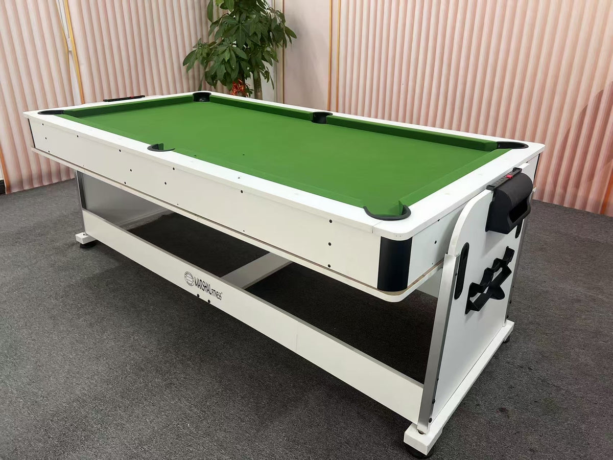 MF 4-in-1 Multi-Game Table Pool Air Hockey Table Tennis MF-4084 White frame Green cloth