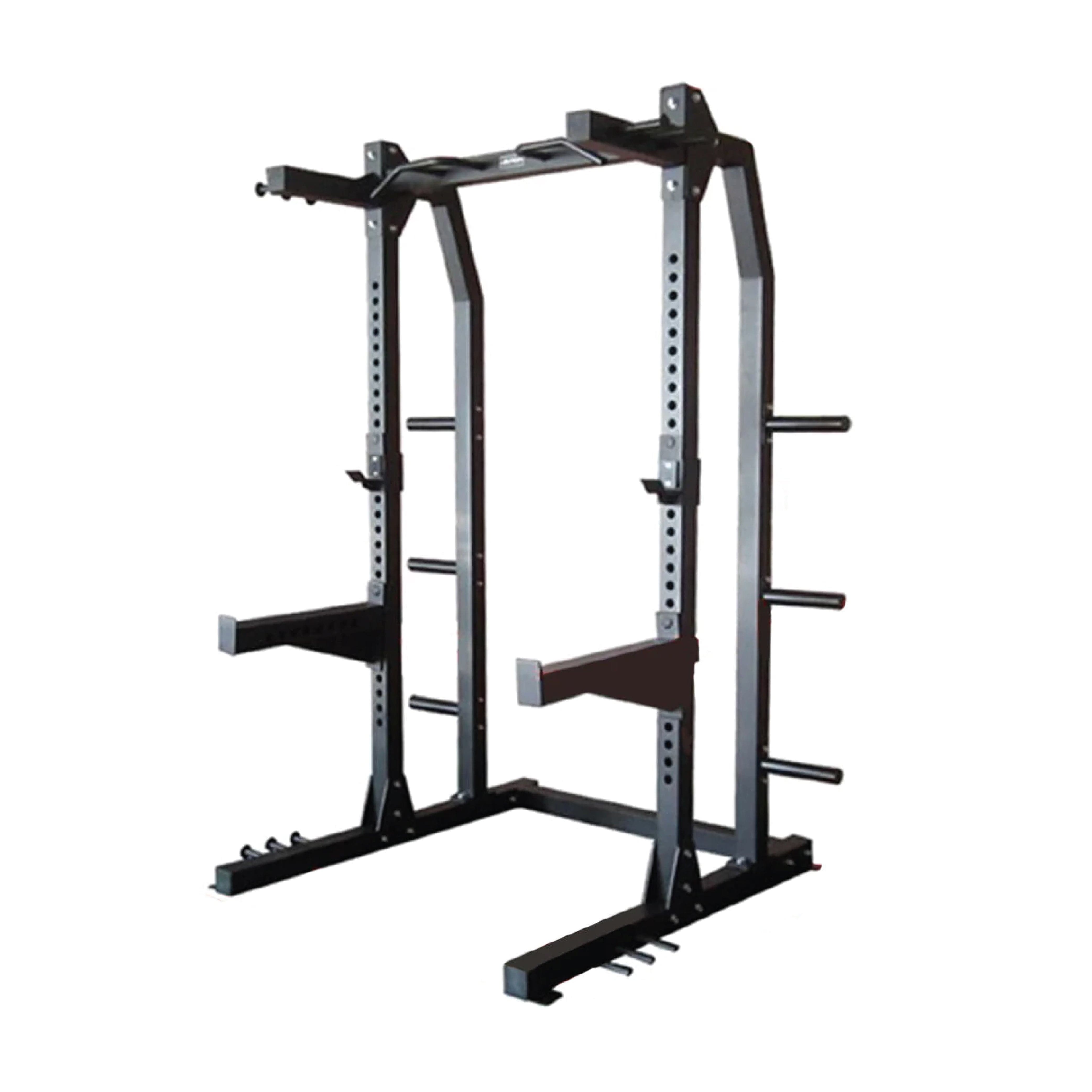 Combo Offer Semi Commercial Half Cage Squat Rack J611 + 80kg Tri Grip Plate Set With Adjustable Bench A8007 + 4 Gym Tile 15 MM - Athletix.ae
