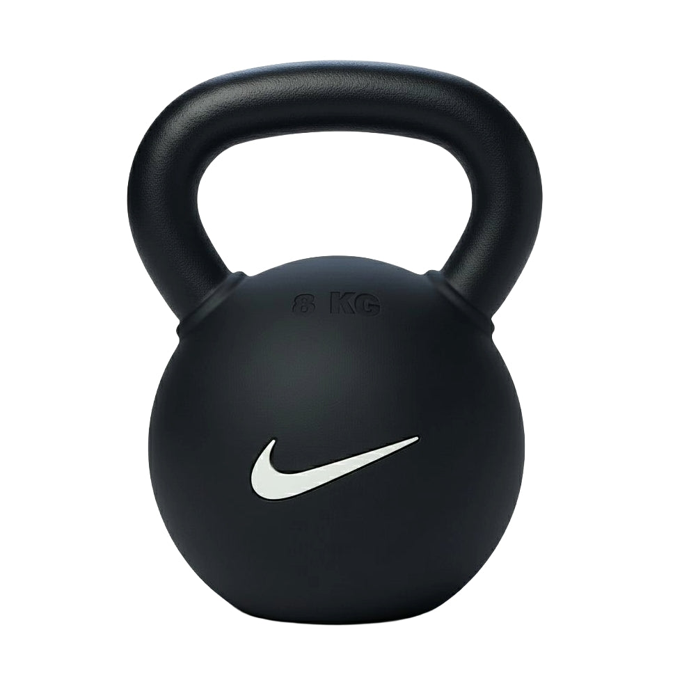 Nike Rubber Coated Kettlebell Strength Training Rubber Kettlebells - Black White 8