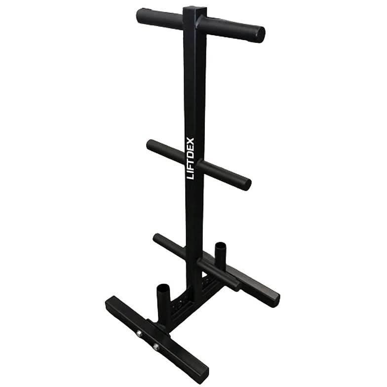 LDX 3 Level Plate Holder Tree with 2 Barbell Holder