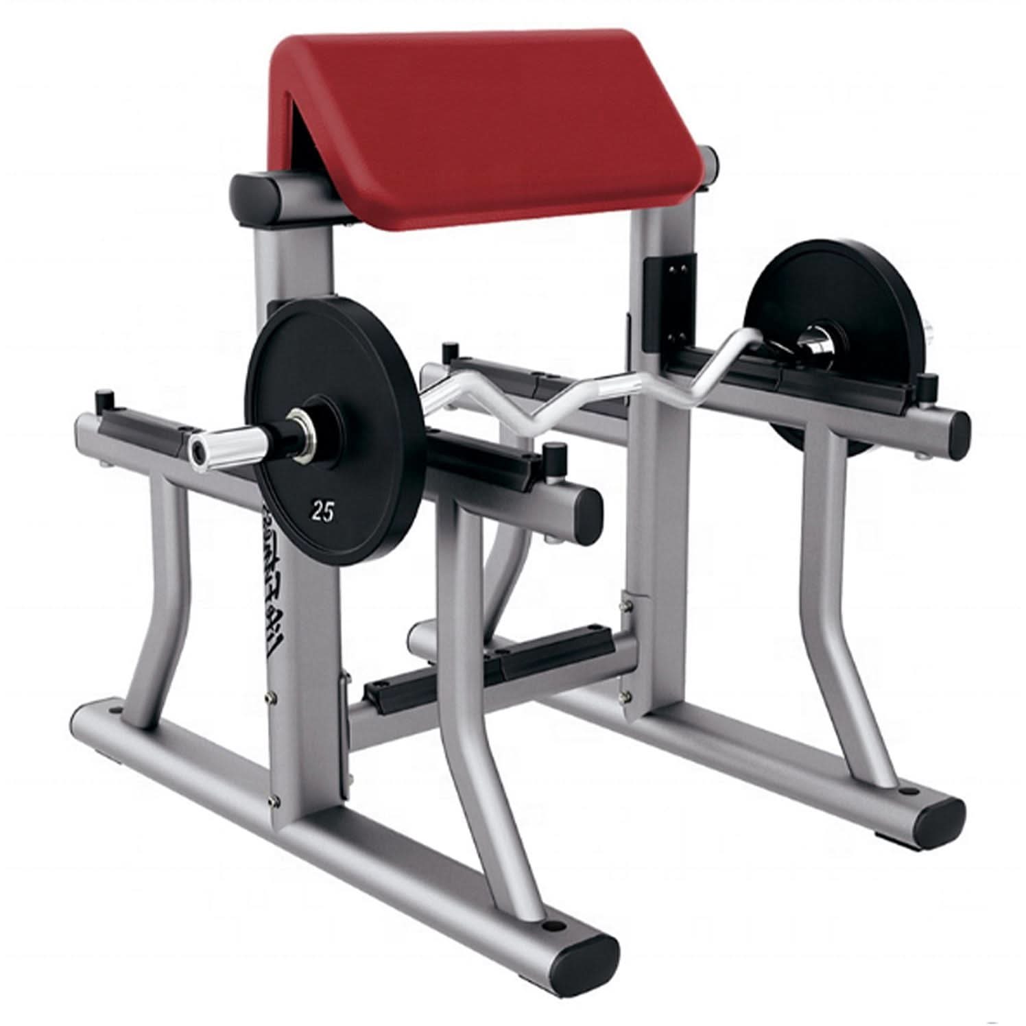 Life Fitness Signature Arm Curl Bench | Platinum - Cranberry