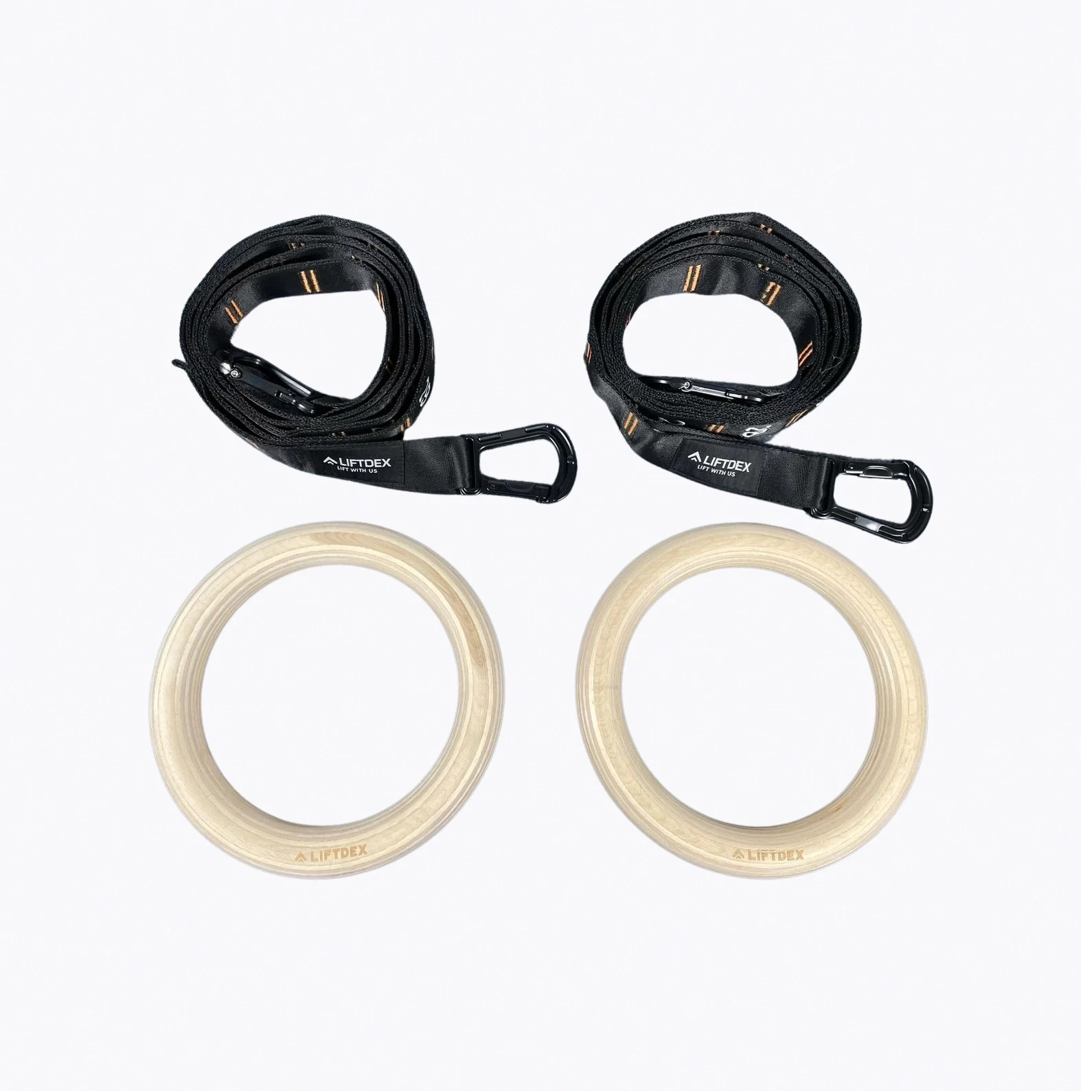 Liftdex Gymnastic Rings Wooden with Straps