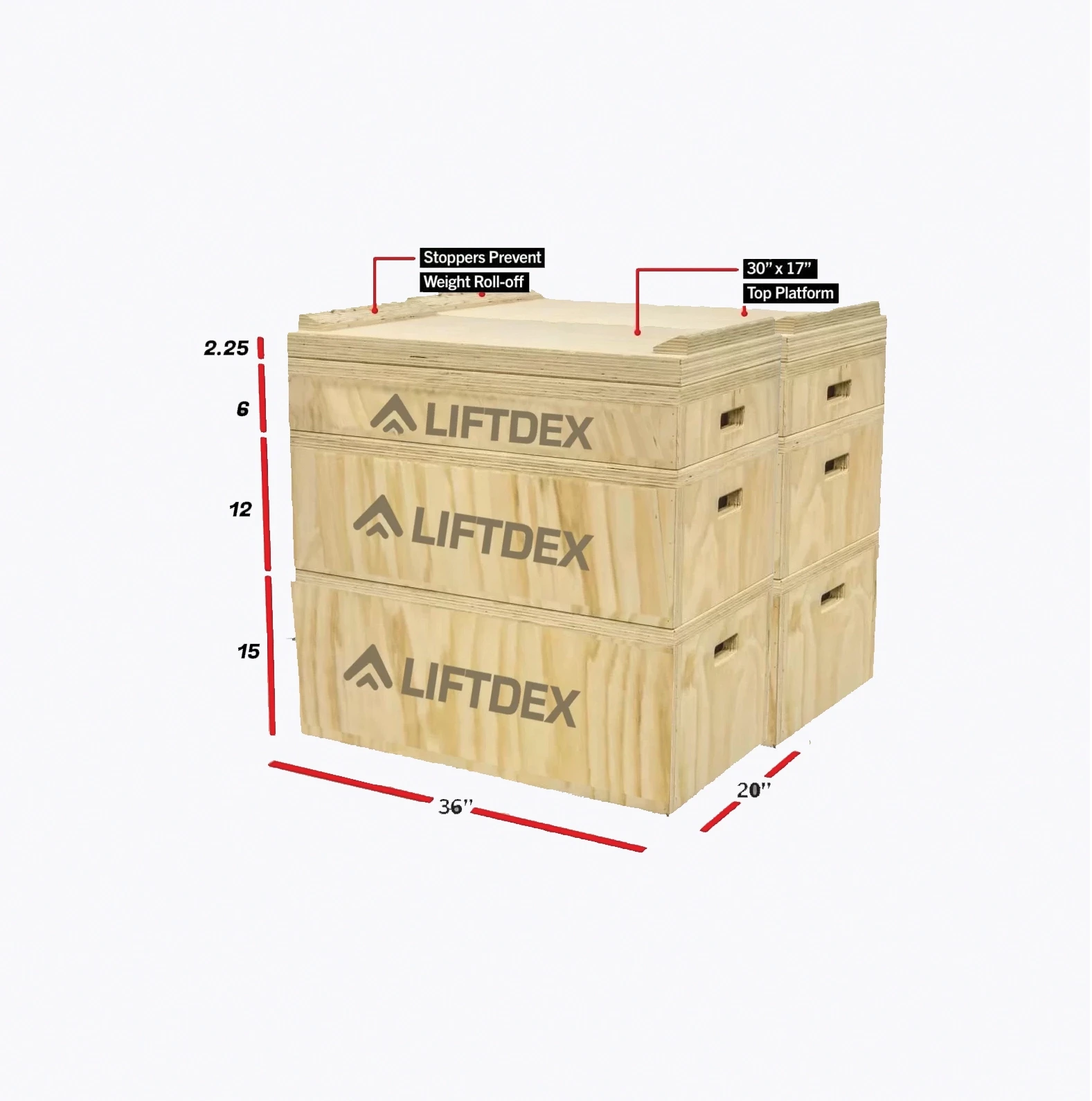 Liftdex Wooden Jerk Block – Full Set (6 Pcs)