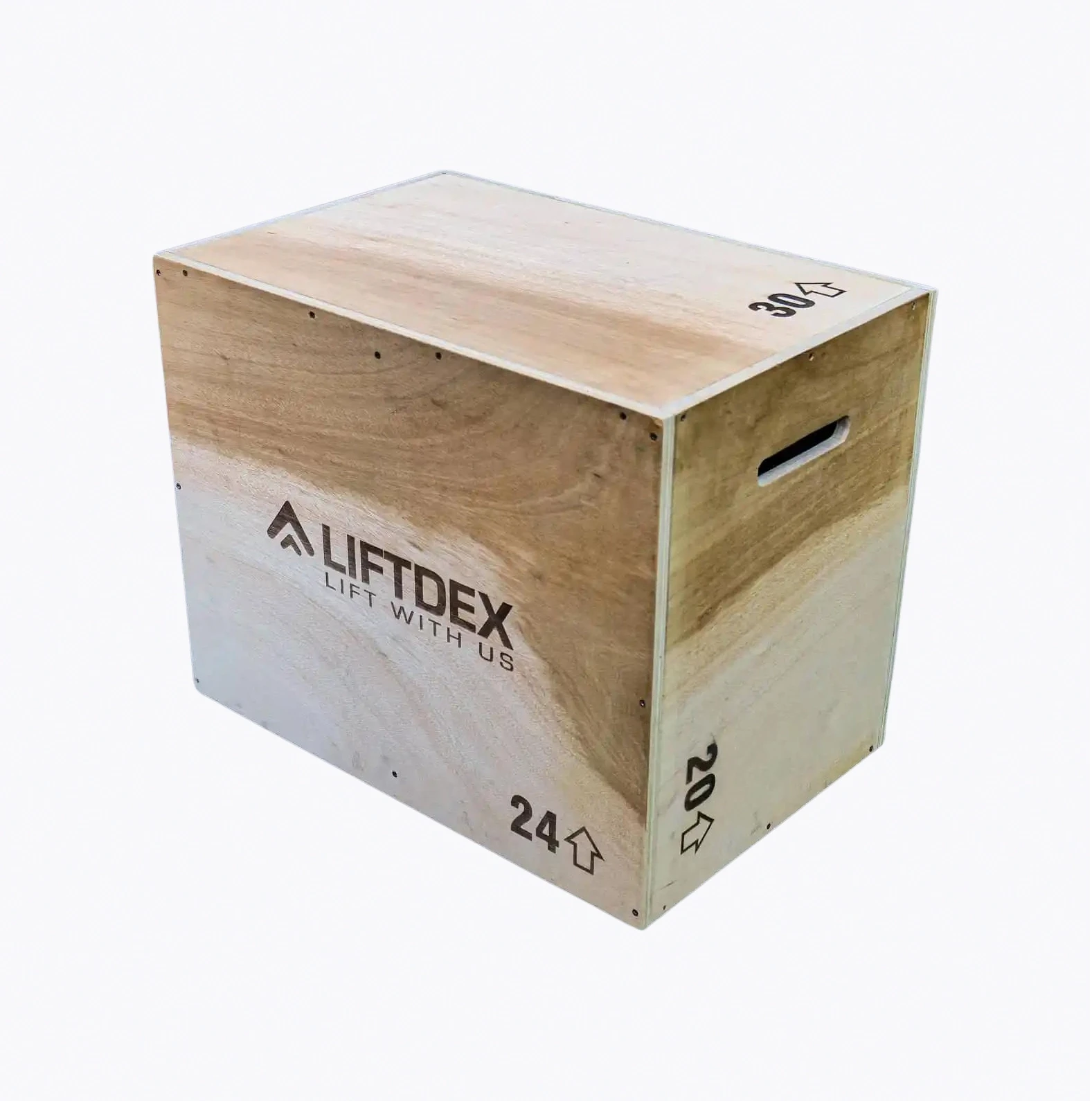 Liftdex Wooden Plyo Box: 3 Heights (20", 24", 30") | 30Kg | Uae Made | Strength Training