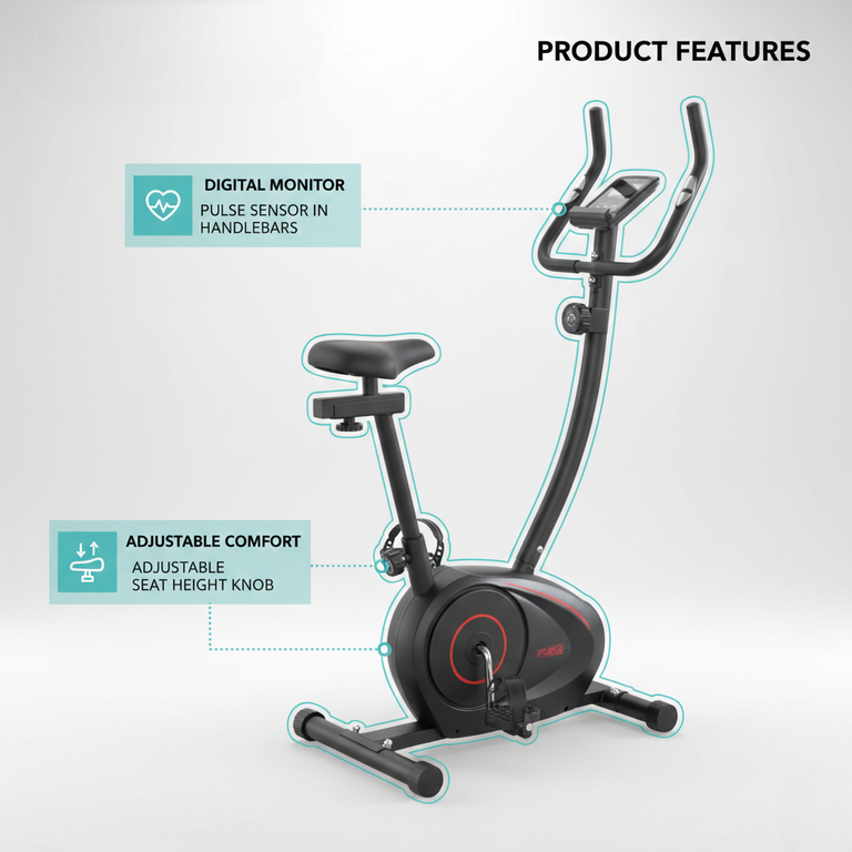Marshal Upright Magnetic Exercise Bike Ð 8 Resistance Levels