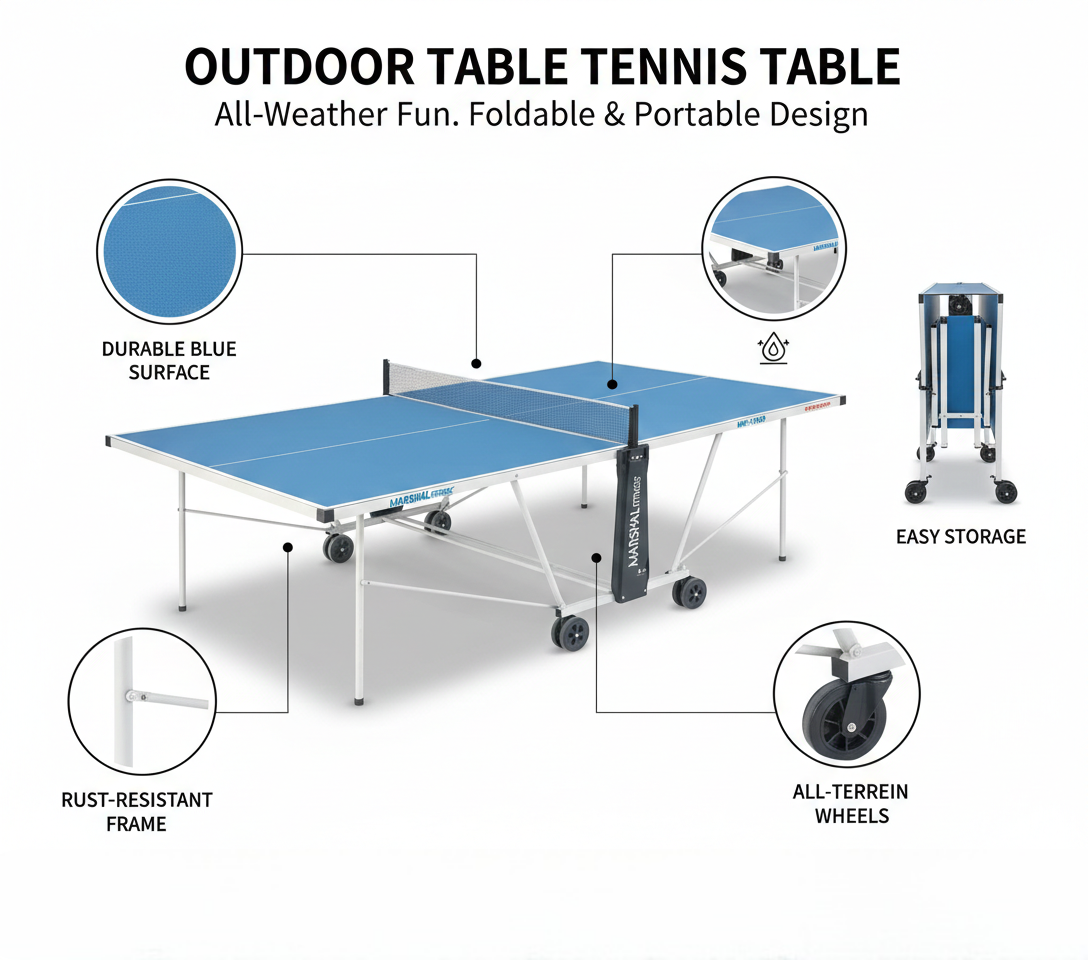 MF Outdoor Table Tennis Table MFC-1300 Foldable with Net