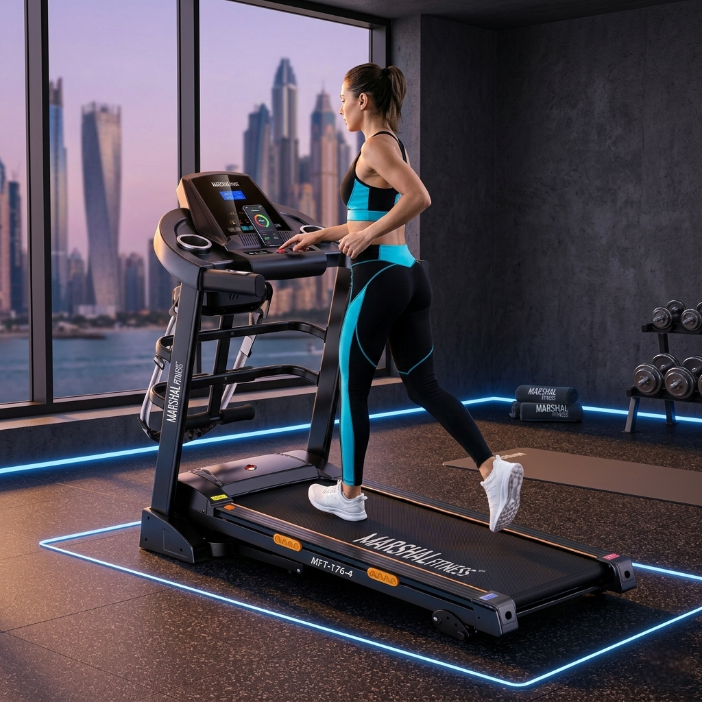 MF 3HP Foldable Treadmill with Massager 3-Level Incline 120kg