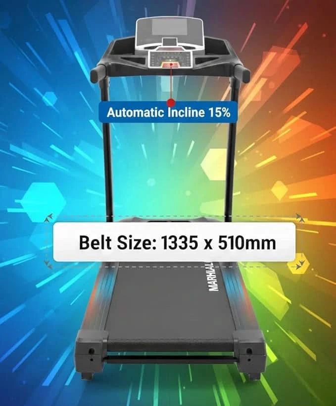 Marshal Fitness 5HP Auto-Incline Treadmill with TV | 140KG Capacity