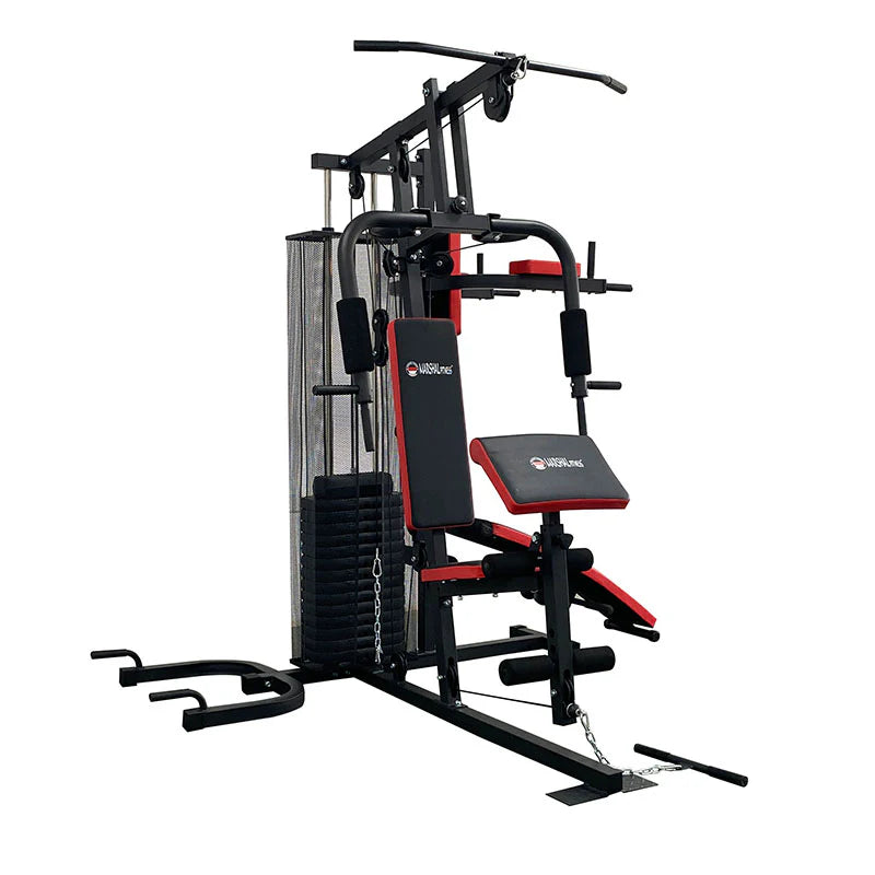 MF Three Station Home Gym with 150lbs Weight Plates | MF-8114-2ST