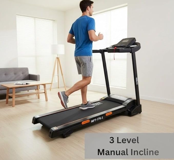 MF 3HP Foldable Home Treadmill 3-Level Manual Incline 120kg