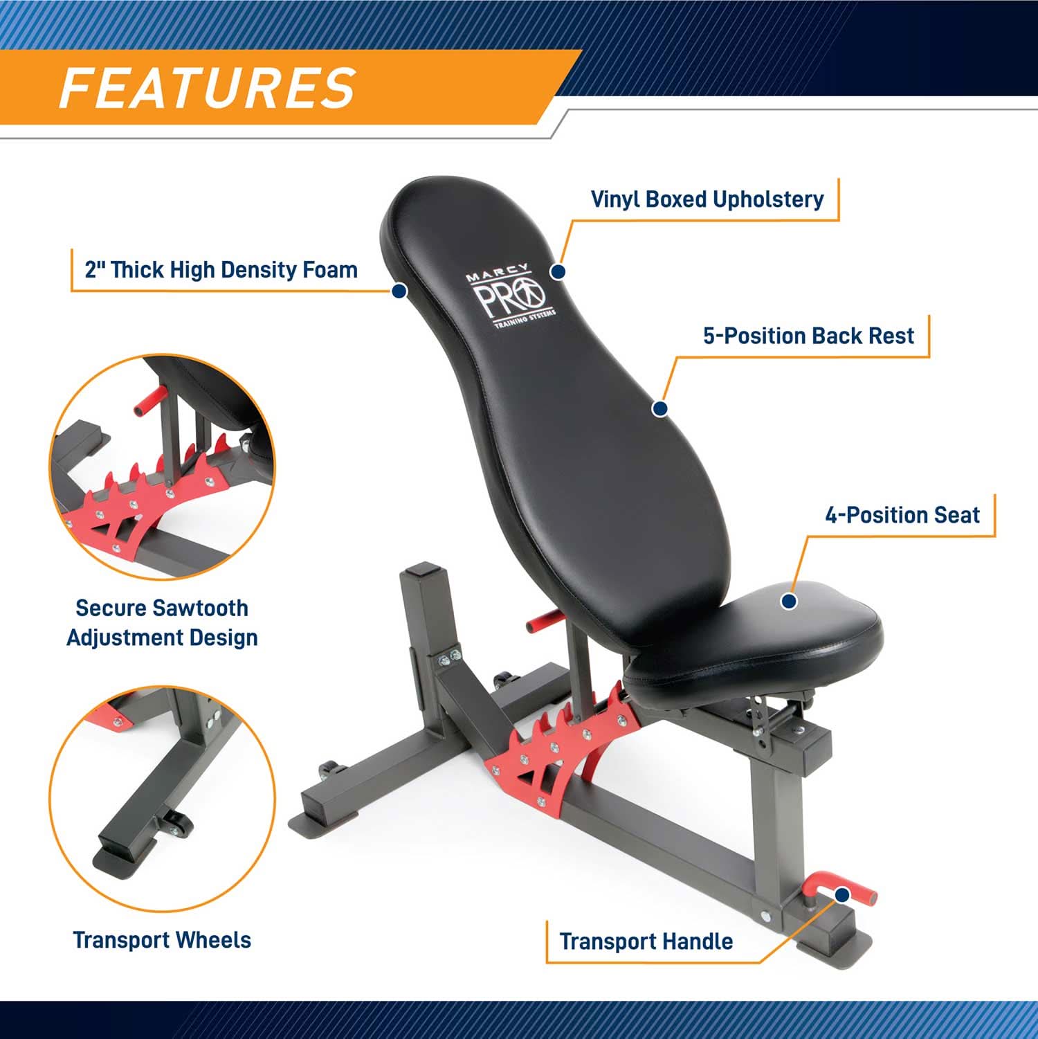 Marcy, Pro Smith Machine Home Gym Training System Cage with Bench, Sm-4903
