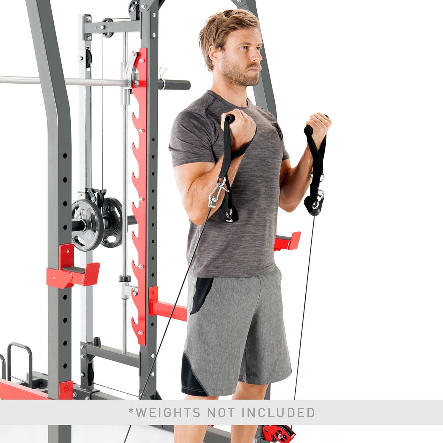 Marcy, Pro Smith Machine Home Gym Training System Cage with Bench, Sm-4903