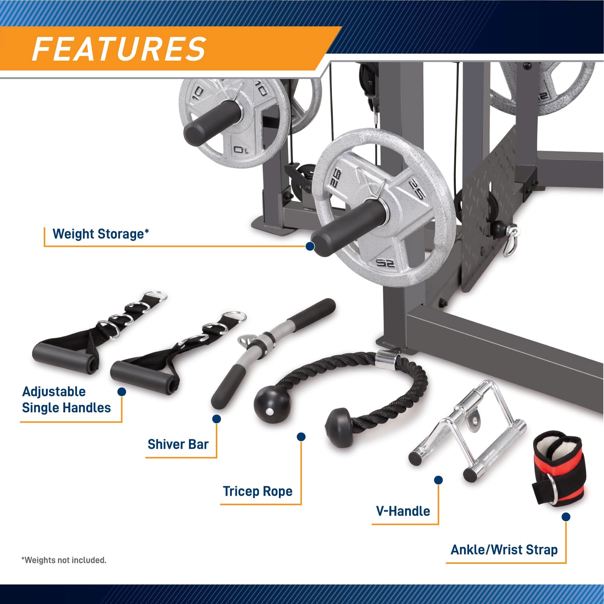 Combo | Marcy Smith Machine with Bench, SM-4008, Brown