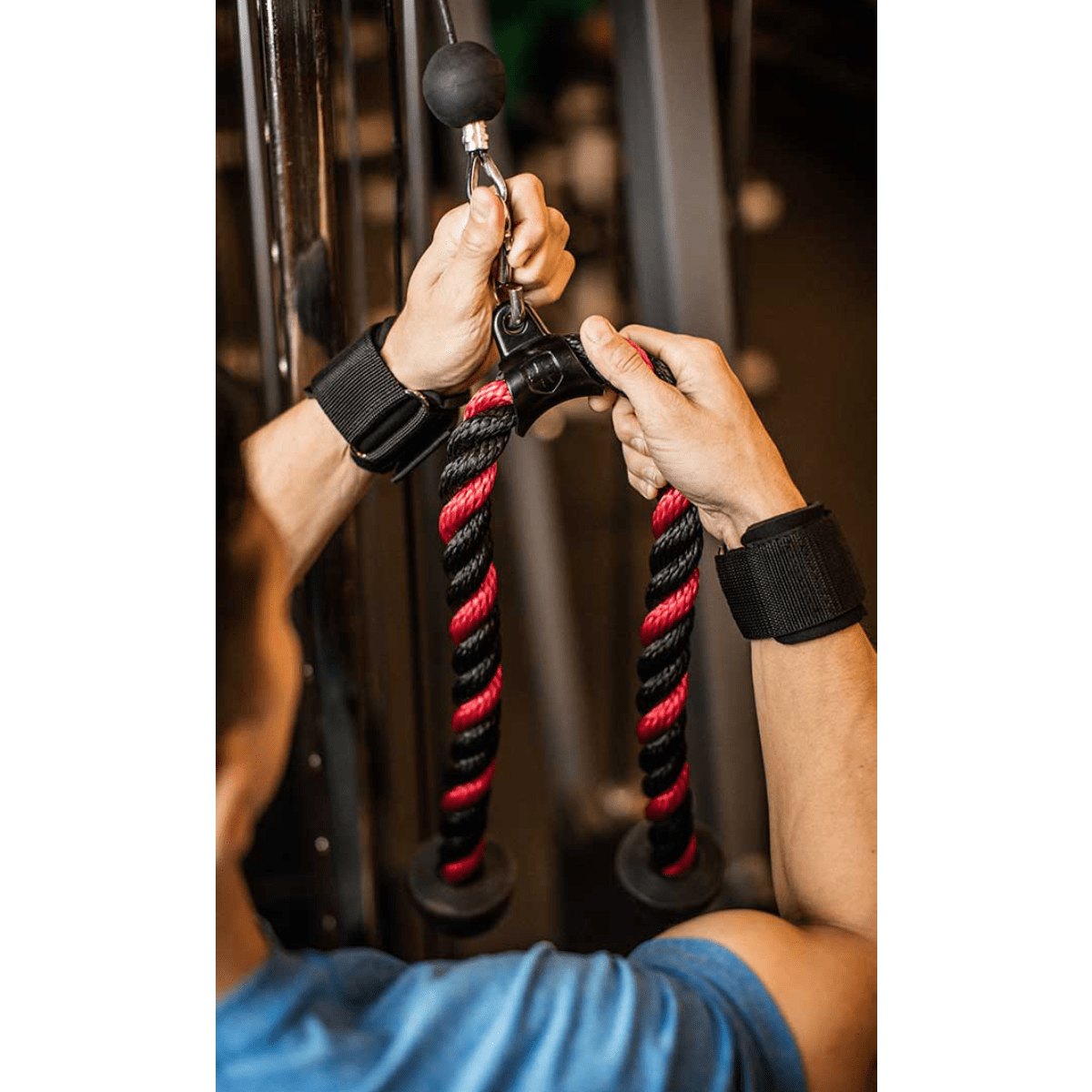 MeFitPro Harbinger Tricep Rope, Black/Red