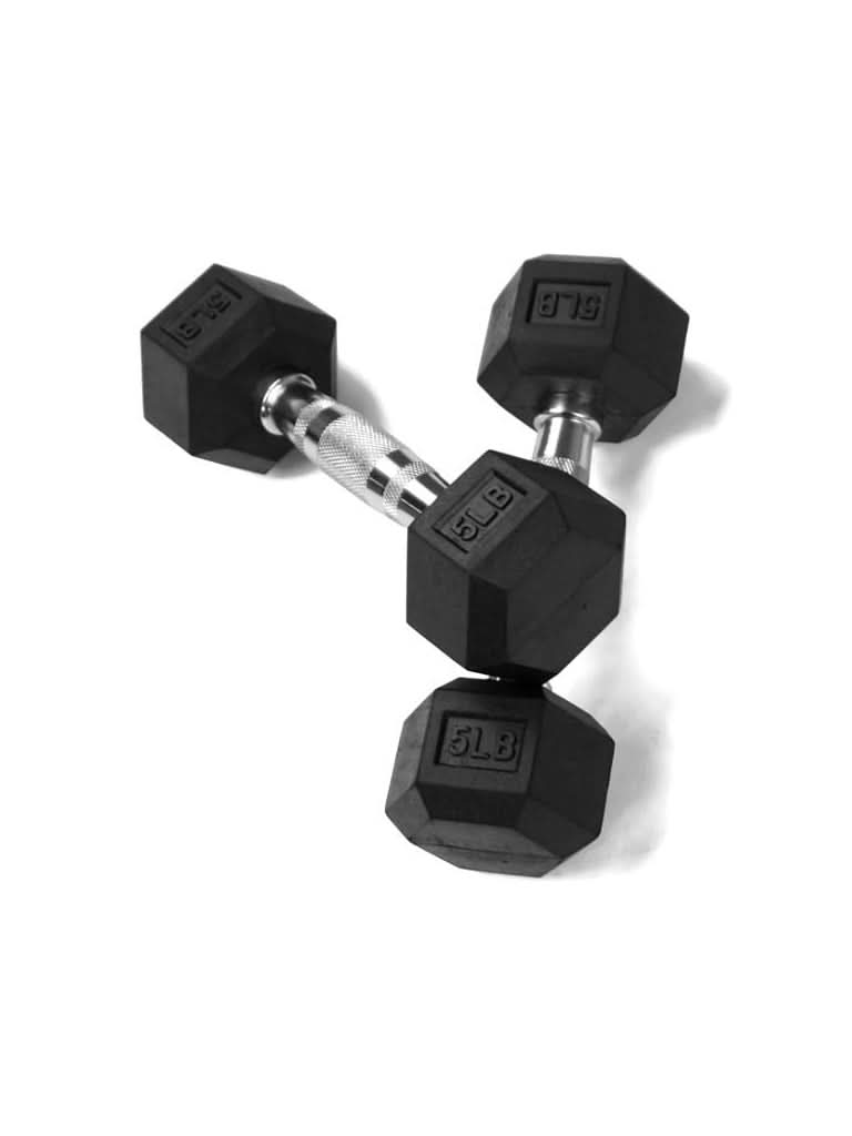 1441 Fitness Rubber Hex Dumbbells in Pounds 5 - 50 Lbs (Sold In Pair) | Weight in LBS | Tough & Durable | Chrome Plated Economical Handle 