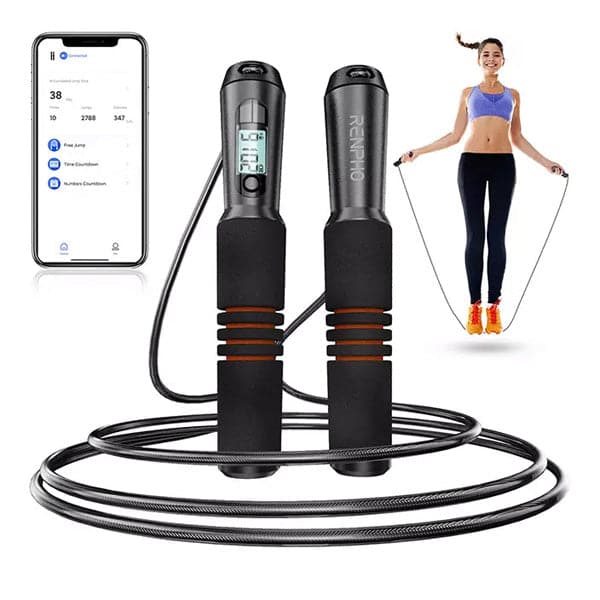 Renpho Smart Jump Rope, Fitness Speed Skipping Rope with APP Data Analysis