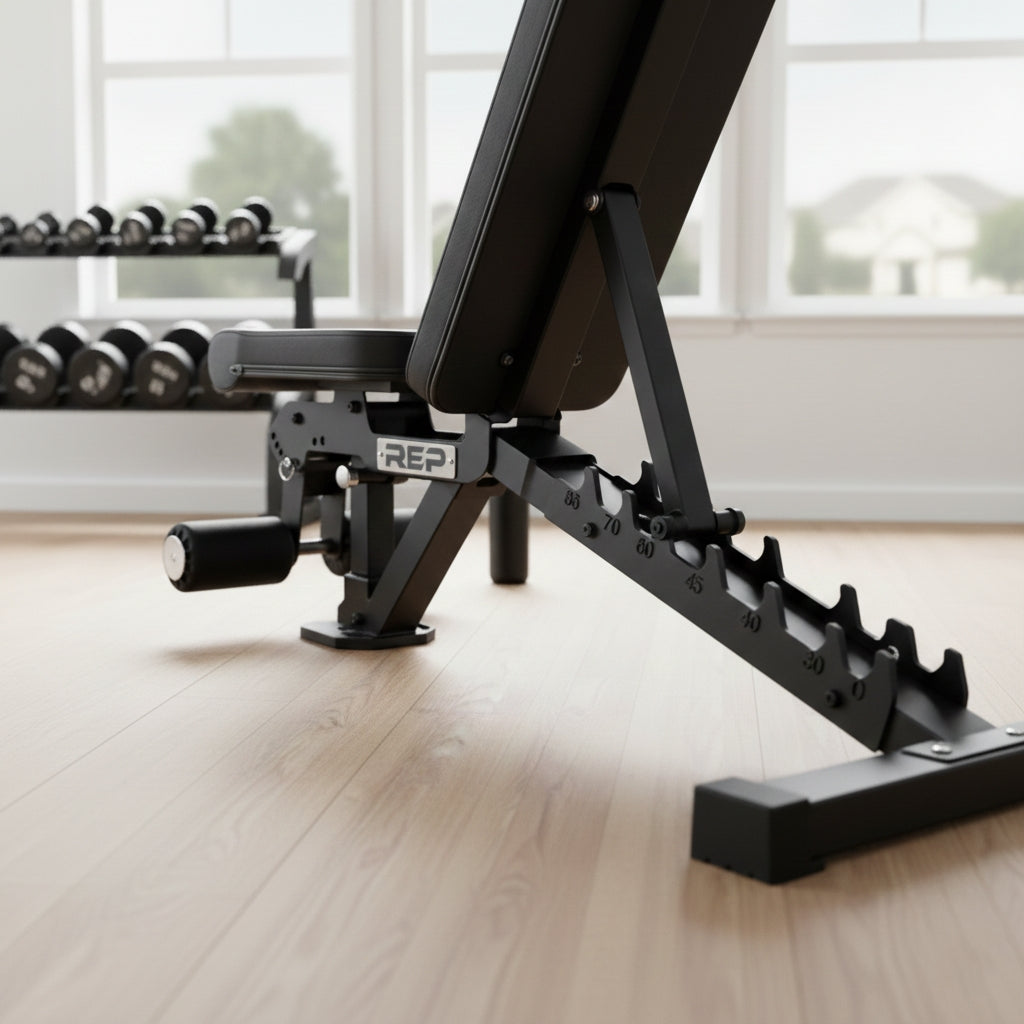 REP Fitness AB-3000 2.0 FID Adjustable Weight Bench, Metallic Black