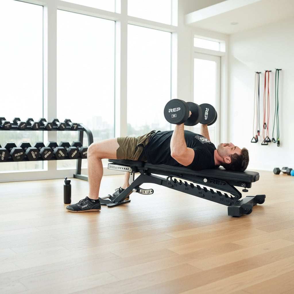 REP Fitness BlackWing Adjustable Weight Bench - Metallic Black