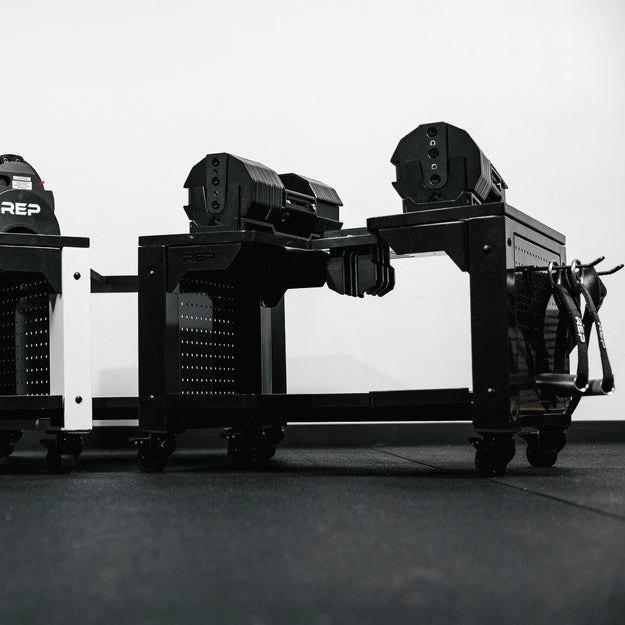 REP Fitness Multipurpose Dumbbell Storage Cart - Metallic Black