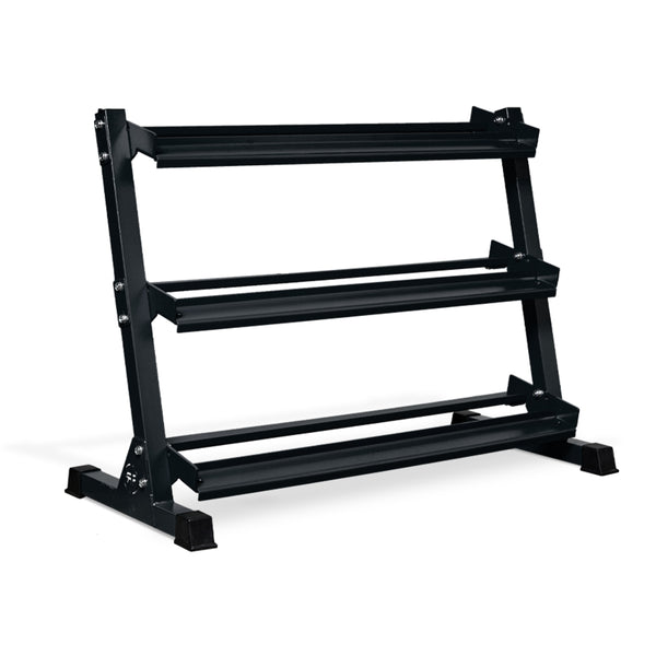 REP Fitness Heavy-Duty 3-Tier Dumbbell Storage Rack - Metallic Black
