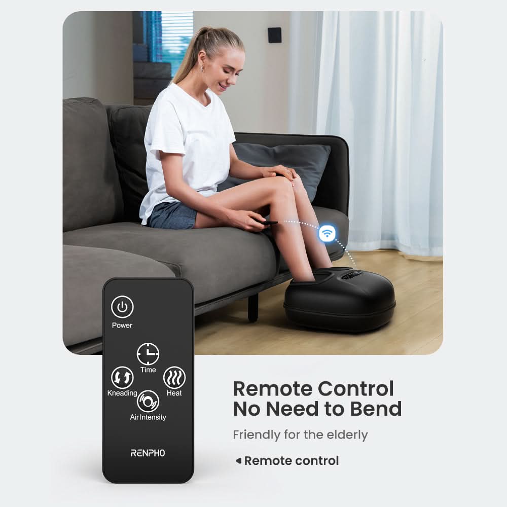 RENPHO Portable Foot Massager with Heat for Plantar Fasciitis, Kneading Shiatsu 3D, Compression, Electric Foot Massager