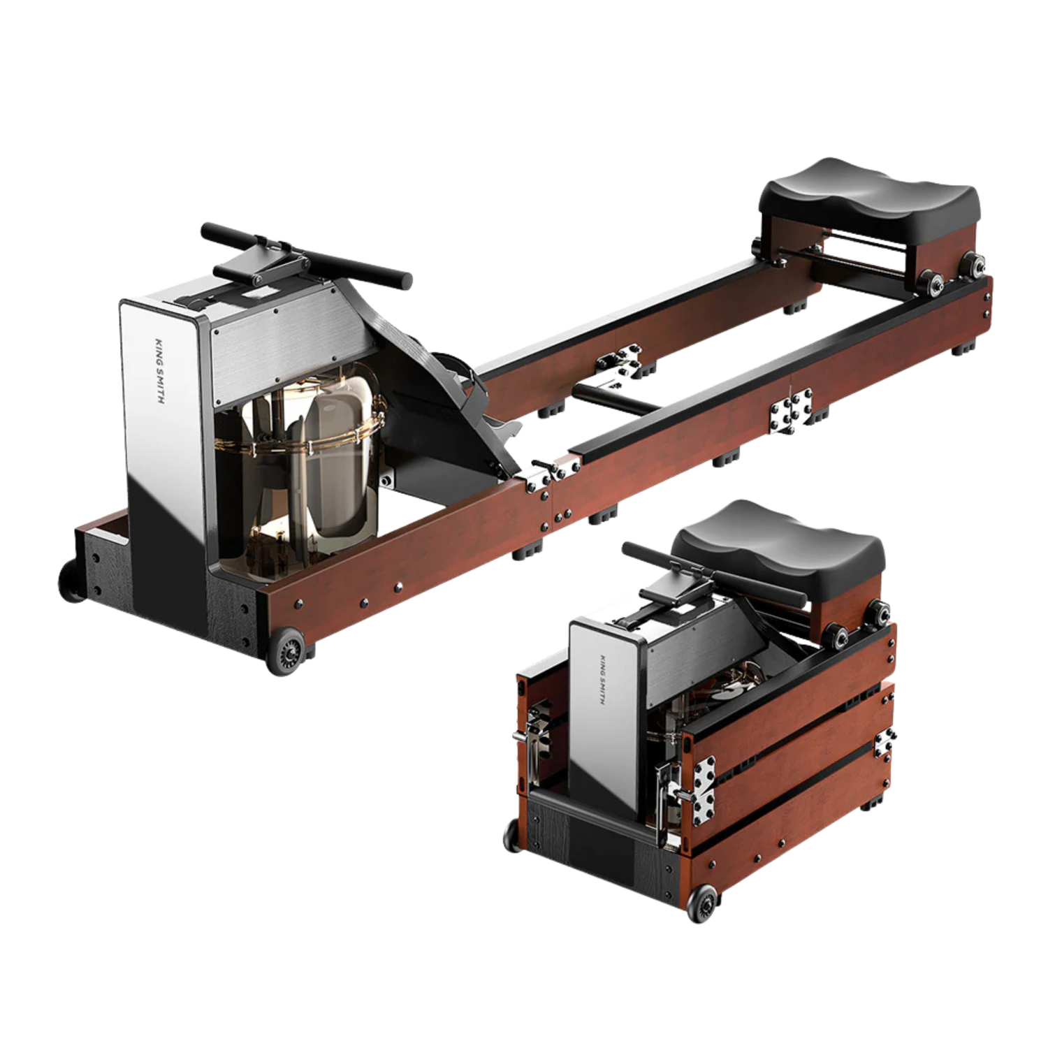 Kingsmith WM10 Tri-fold Water Rowing Machine Red Oak
