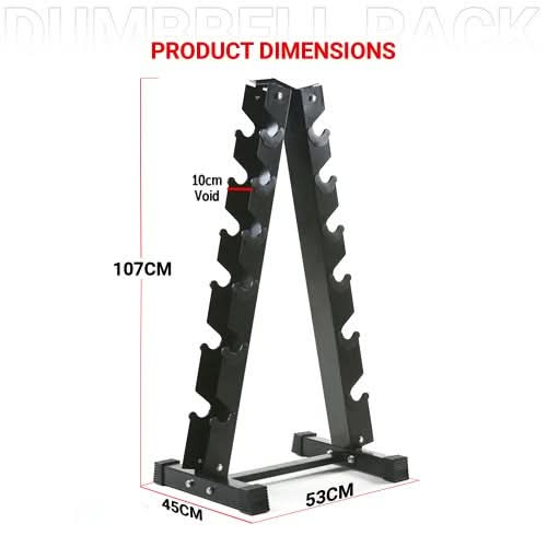 Sparnod Fitness A-Frame 6-Tier Dumbbell Rack Stand (Dumbbells Not Included), SDR-02