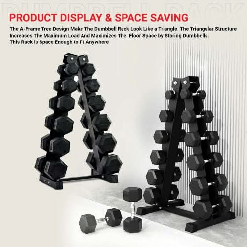 Sparnod Fitness A-Frame 6-Tier Dumbbell Rack Stand (Dumbbells Not Included), SDR-02