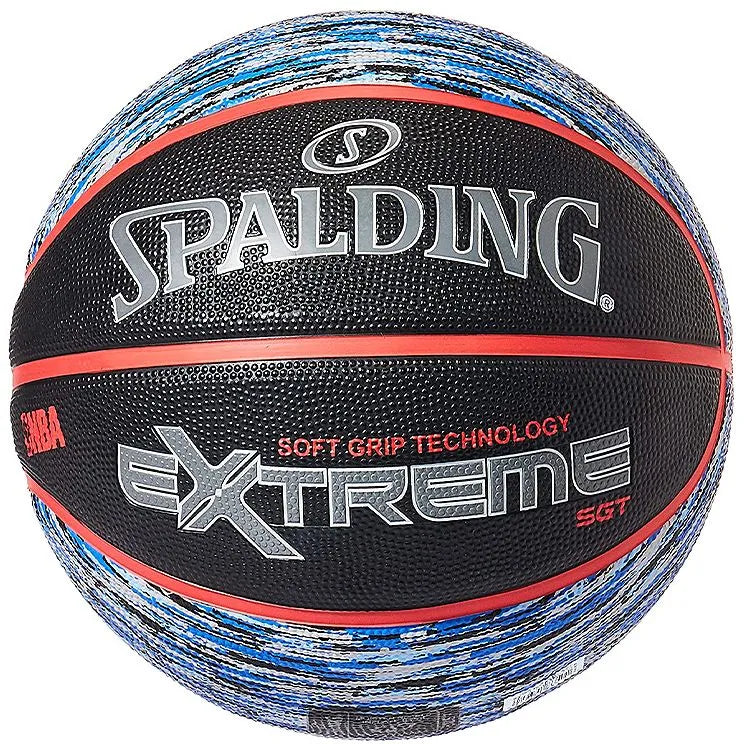 Spalding NBA Extreme SGT Rubber Basketball, Gray/Red, Size 7