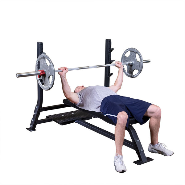 Body Solid SOFB250 Flat Olympic Bench – Commercial Chest Press Station