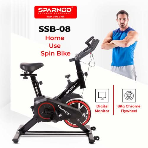 Sparnod Fitness Exercise Bike With 8Kg Flywheel & Hand Pulse, SSB-08