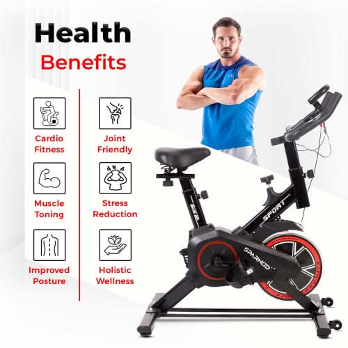 Sparnod Fitness Exercise Bike With 8Kg Flywheel & Hand Pulse, SSB-08