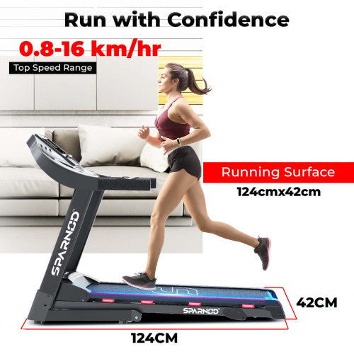 Sparnod Fitness, (4 HP Peak DC Motor) Advanced Treadmill, STH-3200