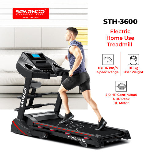 Sparnod Fitness, (2 HP DC Motor) Fat mobilization massager Treadmill, STH-3600