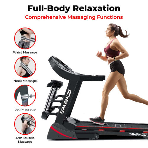 Sparnod Fitness, (2 HP DC Motor) Fat mobilization massager Treadmill, STH-3600