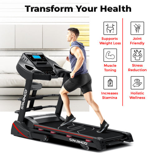 Sparnod Fitness, (2 HP DC Motor) Fat mobilization massager Treadmill, STH-3600