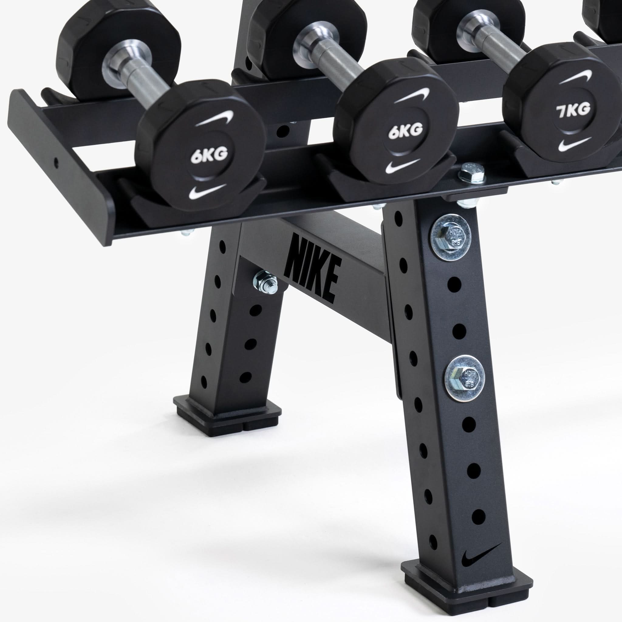 Nike Urethane Dumbbell Set (1–12 Kg or 22–40 Kg) with Commercial Rack