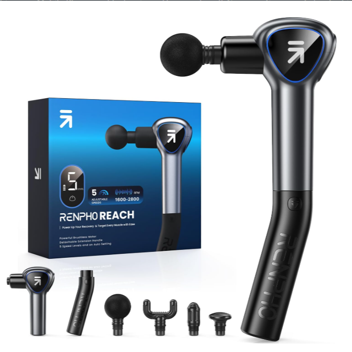 Renpho REACH Massage Gun with Extended Handle