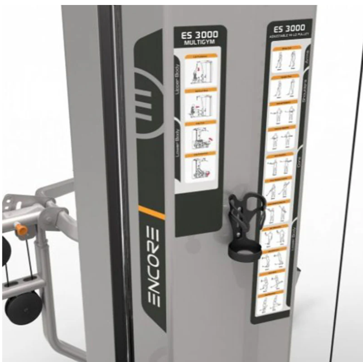 Impulse Fitness, 3 Station Gym Es3000+Es3000Opt Hi-Lo Opt 200 X 3, Silver & Black