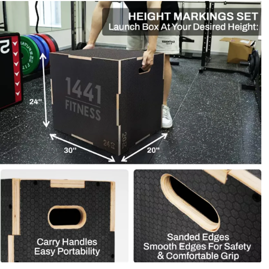 1441 Fitness 3 IN 1 Plyobox Wooden - Matt Black
